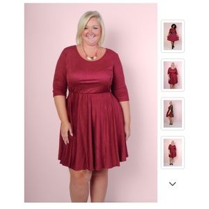 Society Plus Faux Suede Long Sleeve Dress! 18/20